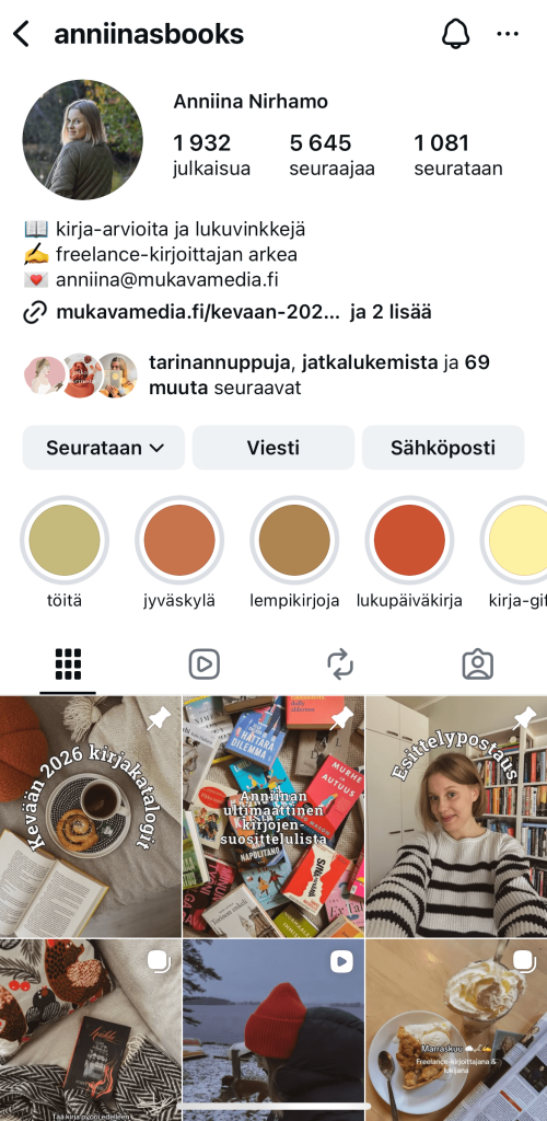 Kuvakaappaus @anniinasbooks-Instagram-tililtä.